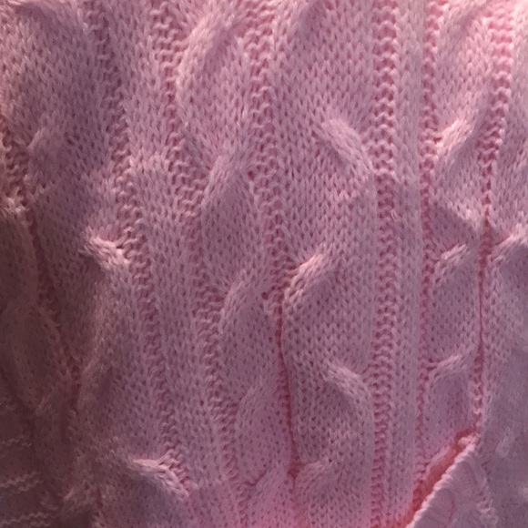 Long Oversized Baby Pink Cable Pocket Cardigan - Picture 12 of 13